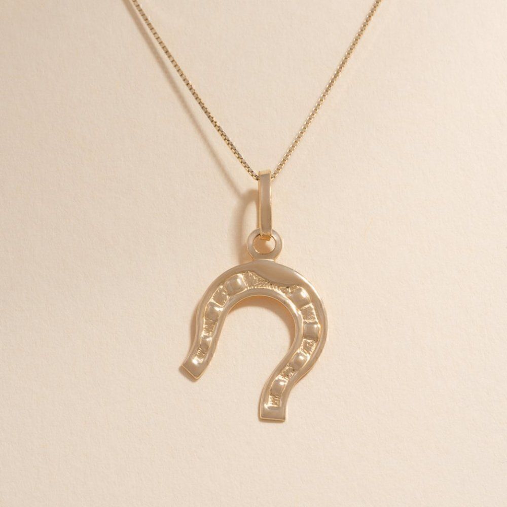 Horseshoe charm | 14k Solid Gold Pendant | perfect gift | Lucky charm | Birthday